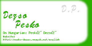 dezso pesko business card